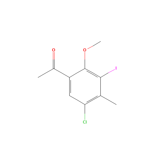 1-(5-chloro-3-iodo-2-methoxy-4-methylphenyl)ethanone (CAS: 1382995-35-8) - Chemical Structure and Molecular Formula 