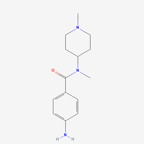 4-amino-N-methyl-N-(1-methylpiperidin-4-yl)benzamide (CAS: 676326-98-0) - Chemical Structure and Molecular Formula 