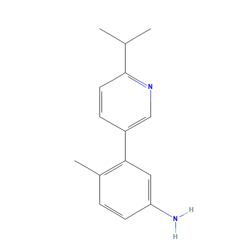 4-methyl-3-(6-propan-2-ylpyridin-3-yl)aniline (CAS: 1207877-90-4) - Chemical Structure and Molecular Formula 