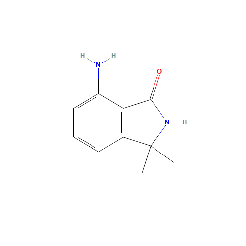 7-amino-3,3-dimethyl-2H-isoindol-1-one (CAS: 878156-60-6) - Chemical Structure and Molecular Formula 