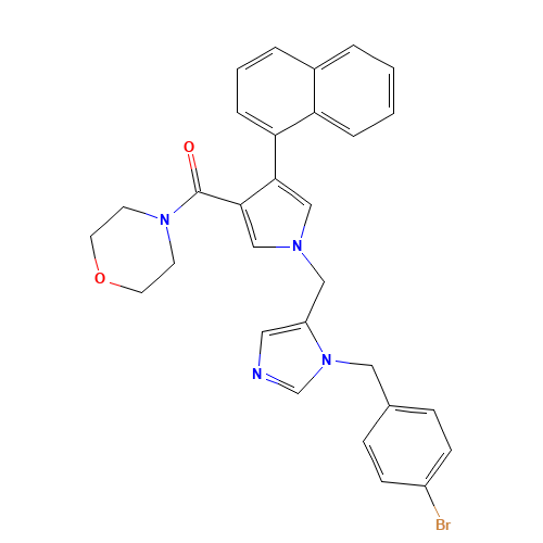[1-[[3-[(4-bromophenyl)methyl]imidazol-4-yl]methyl]-4-naphthalen-1-ylpyrrol-3-yl]-morpholin-4-ylmethanone (CAS: 226929-39-1) - Related Chemical Product