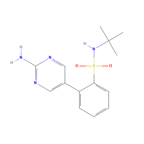 2-(2-aminopyrimidin-5-yl)-N-tert-butylbenzenesulfonamide (CAS: 218302-19-3) - Chemical Structure and Molecular Formula 