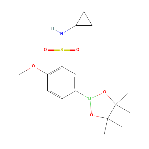N-cyclopropyl-2-methoxy-5-(4,4,5,5-tetramethyl-1,3,2-dioxaborolan-2-yl)benzenesulfonamide (CAS: 1226903-49-6) - Chemical Structure and Molecular Formula 