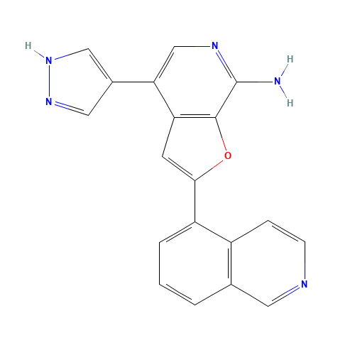 2-isoquinolin-5-yl-4-(1H-pyrazol-4-yl)furo[2,3-c]pyridin-7-amine (CAS: 1326709-27-6) - Related Chemical Product