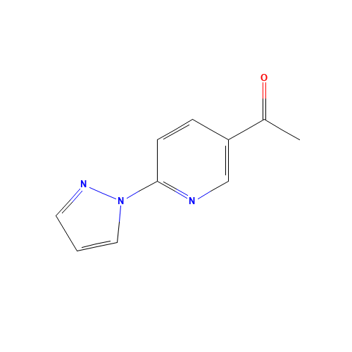 1-(6-pyrazol-1-ylpyridin-3-yl)ethanone (CAS: 265107-85-5) - Chemical Structure and Molecular Formula 