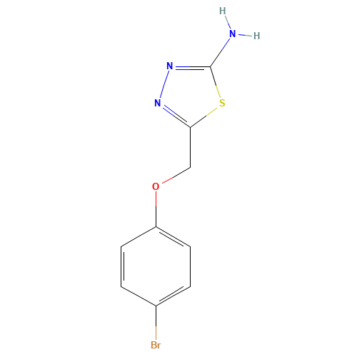 5-[(4-bromophenoxy)methyl]-1,3,4-thiadiazol-2-amine (CAS: 299441-95-5) - Chemical Structure and Molecular Formula 