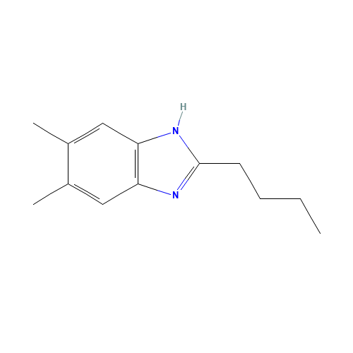 2-butyl-5,6-dimethyl-1H-benzimidazole (CAS: 82326-43-0) - Chemical Structure and Molecular Formula 