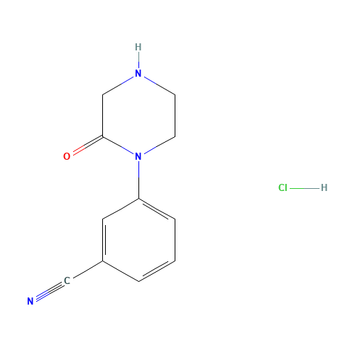 3-(2-oxopiperazin-1-yl)benzonitrile;hydrochloride (CAS: 1284250-03-8) - Chemical Structure and Molecular Formula 