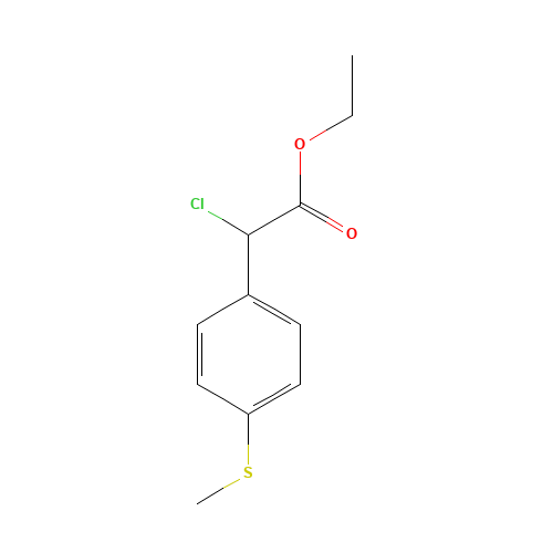 ethyl 2-chloro-2-(4-methylsulfanylphenyl)acetate (CAS: 1248997-17-2) - Chemical Structure and Molecular Formula 