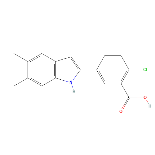 2-chloro-5-(5,6-dimethyl-1H-indol-2-yl)benzoic acid (CAS: 835595-04-5) - Related Chemical Product