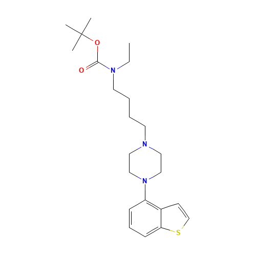 tert-butyl N-[4-[4-(1-benzothiophen-4-yl)piperazin-1-yl]butyl]-N-ethylcarbamate (CAS: 1021324-62-8) - Chemical Structure and Molecular Formula 