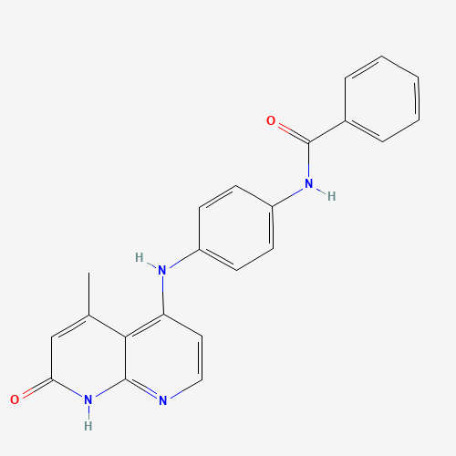 N-[4-[(5-methyl-7-oxo-8H-1,8-naphthyridin-4-yl)amino]phenyl]benzamide (CAS: 1203510-29-5) - Chemical Structure and Molecular Formula 