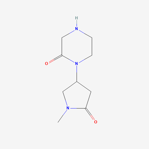 1-(1-methyl-5-oxopyrrolidin-3-yl)piperazin-2-one (CAS: 1284249-16-6) - Chemical Structure and Molecular Formula 