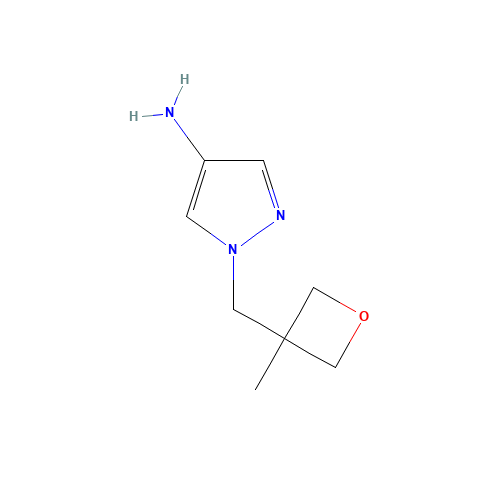 1-[(3-methyloxetan-3-yl)methyl]pyrazol-4-amine (CAS: 1428574-89-3) - Chemical Structure and Molecular Formula 