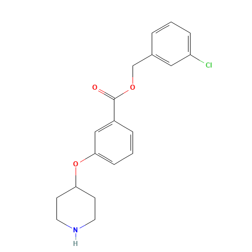 (3-chlorophenyl)methyl 3-piperidin-4-yloxybenzoate (CAS: 1443208-36-3) - Chemical Structure and Molecular Formula 