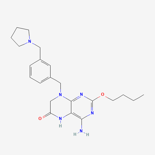 4-amino-2-butoxy-8-[[3-(pyrrolidin-1-ylmethyl)phenyl]methyl]-5,7-dihydropteridin-6-one (CAS: 1228585-88-3) - Related Chemical Product