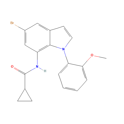 N-[5-bromo-1-(2-methoxyphenyl)indol-7-yl]cyclopropanecarboxamide (CAS: 1610801-26-7) - Related Chemical Product