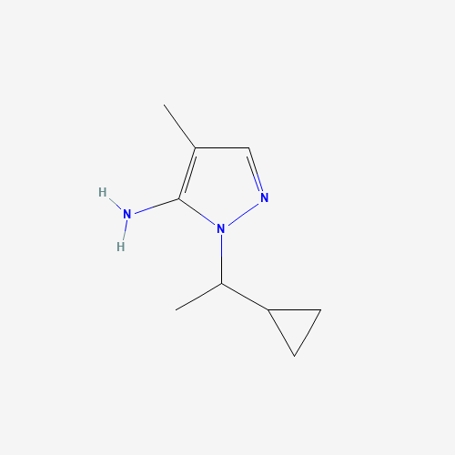2-(1-cyclopropylethyl)-4-methylpyrazol-3-amine (CAS: 957514-22-6) - Chemical Structure and Molecular Formula 