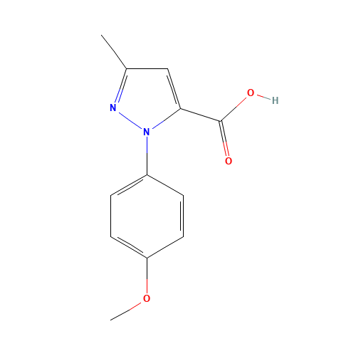 2-(4-methoxyphenyl)-5-methylpyrazole-3-carboxylic acid (CAS: 218631-44-8) - Chemical Structure and Molecular Formula 