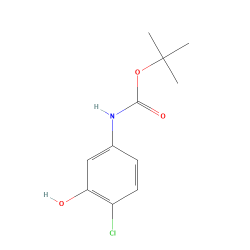 tert-butyl N-(4-chloro-3-hydroxyphenyl)carbamate (CAS: 345893-27-8) - Chemical Structure and Molecular Formula 