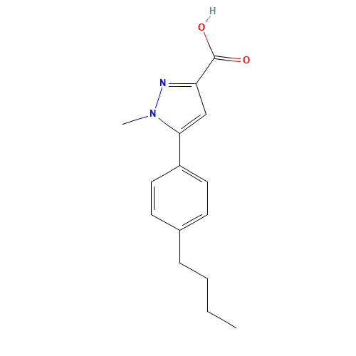 5-(4-butylphenyl)-1-methylpyrazole-3-carboxylic acid (CAS: 852815-60-2) - Related Chemical Product