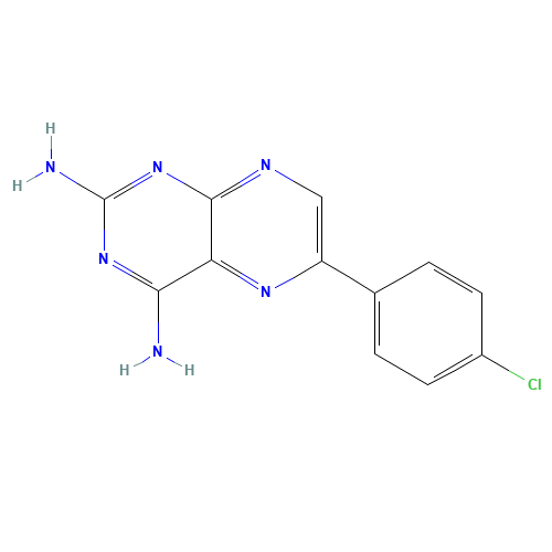 6-(4-chlorophenyl)pteridine-2,4-diamine (CAS: 30146-32-8) - Chemical Structure and Molecular Formula 