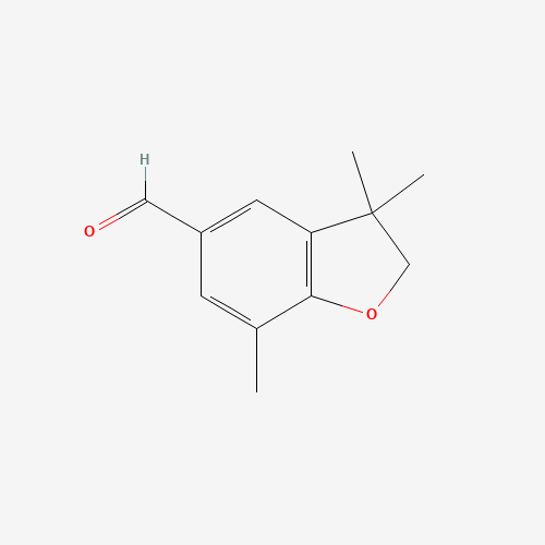 3,3,7-trimethyl-2H-1-benzofuran-5-carbaldehyde (CAS: 1360914-53-9) - Chemical Structure and Molecular Formula 