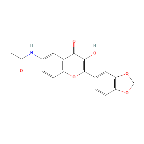 N-[2-(1,3-benzodioxol-5-yl)-3-hydroxy-4-oxochromen-6-yl]acetamide (CAS: 109565-48-2) - Chemical Structure and Molecular Formula 