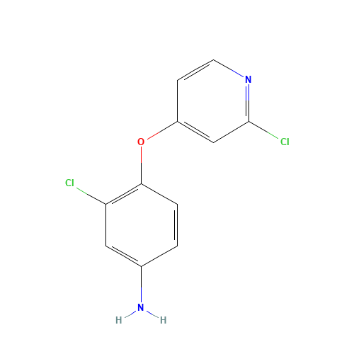 3-chloro-4-(2-chloropyridin-4-yl)oxyaniline (CAS: 1225278-52-3) - Chemical Structure and Molecular Formula 