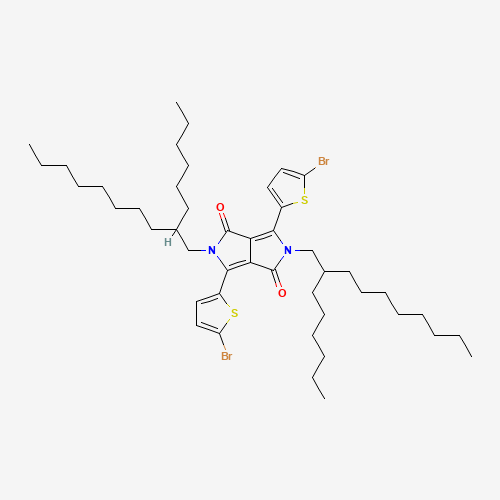 1,4-bis(5-bromothiophen-2-yl)-2,5-bis(2-hexyldecyl)pyrrolo[3,4-c]pyrrole-3,6-dione (CAS: 1000623-98-2) - Chemical Structure and Molecular Formula 