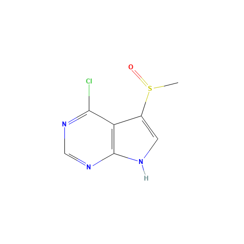 4-chloro-5-methylsulfinyl-7H-pyrrolo[2,3-d]pyrimidine (CAS: 1389264-16-7) - Chemical Structure and Molecular Formula 