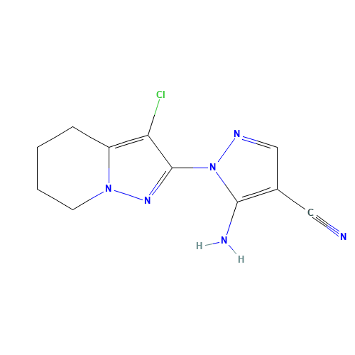 5-amino-1-(3-chloro-4,5,6,7-tetrahydropyrazolo[1,5-a]pyridin-2-yl)pyrazole-4-carbonitrile (CAS: 149978-57-4) - Related Chemical Product