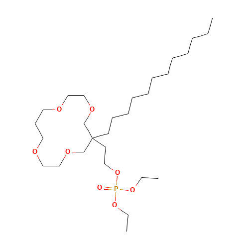 2-(6-dodecyl-1,4,8,11-tetraoxacyclotetradec-6-yl)ethyl diethyl phosphate (CAS: 106868-29-5) - Related Chemical Product