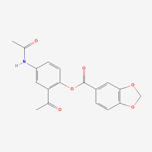 (4-acetamido-2-acetylphenyl) 1,3-benzodioxole-5-carboxylate (CAS: 1187016-32-5) - Related Chemical Product