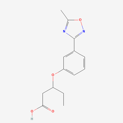 3-[3-(5-methyl-1,2,4-oxadiazol-3-yl)phenoxy]pentanoic acid (CAS: 1416627-92-3) - Related Chemical Product