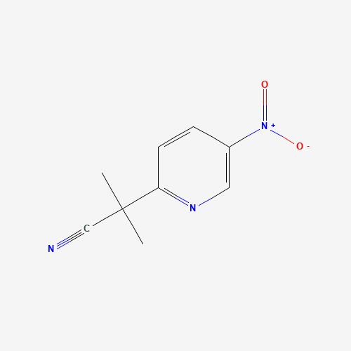 2-methyl-2-(5-nitropyridin-2-yl)propanenitrile (CAS: 1256633-31-4) - Chemical Structure and Molecular Formula 