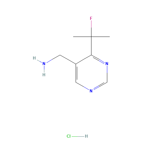 [4-(2-fluoropropan-2-yl)pyrimidin-5-yl]methanamine;hydrochloride (CAS: 1427195-20-7) - Chemical Structure and Molecular Formula 