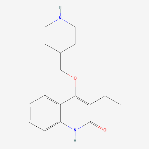 4-(piperidin-4-ylmethoxy)-3-propan-2-yl-1H-quinolin-2-one (CAS: 1263051-55-3) - Chemical Structure and Molecular Formula 