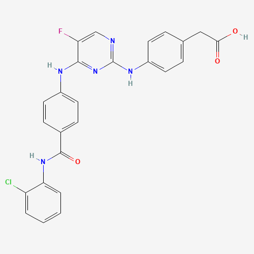 2-[4-[[4-[4-[(2-chlorophenyl)carbamoyl]anilino]-5-fluoropyrimidin-2-yl]amino]phenyl]acetic acid (CAS: 1158838-42-6) - Related Chemical Product