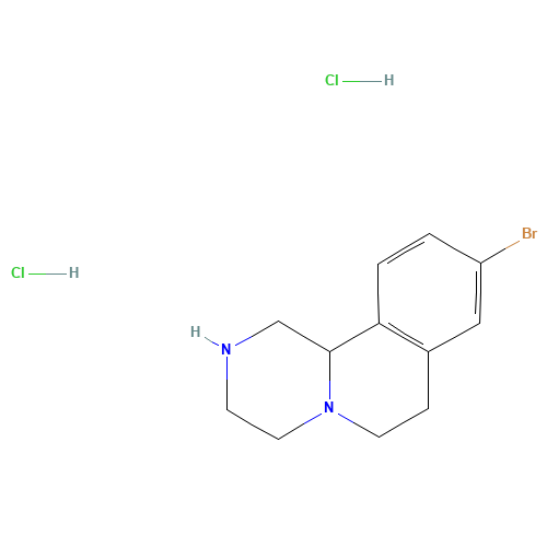9-bromo-2,3,4,6,7,11b-hexahydro-1H-pyrazino[2,1-a]isoquinoline;dihydrochloride (CAS: 1188265-98-6) - Chemical Structure and Molecular Formula 