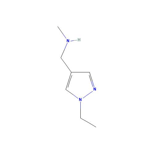 1-(1-ethylpyrazol-4-yl)-N-methylmethanamine (CAS: 1002651-68-4) - Chemical Structure and Molecular Formula 