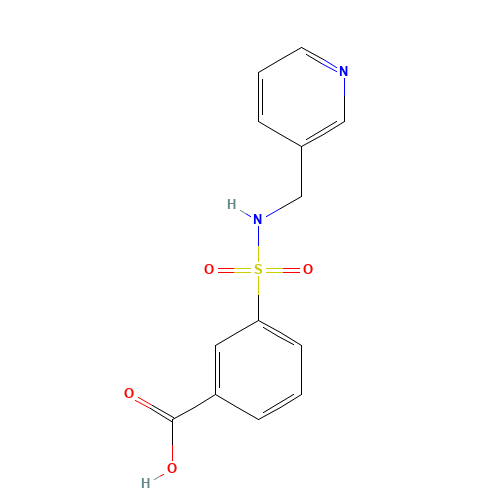 3-(pyridin-3-ylmethylsulfamoyl)benzoic acid (CAS: 733031-16-8) - Chemical Structure and Molecular Formula 