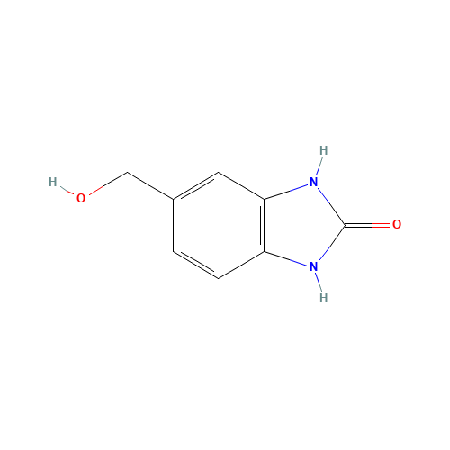 5-(hydroxymethyl)-1,3-dihydrobenzimidazol-2-one (CAS: 106429-58-7) - Chemical Structure and Molecular Formula 