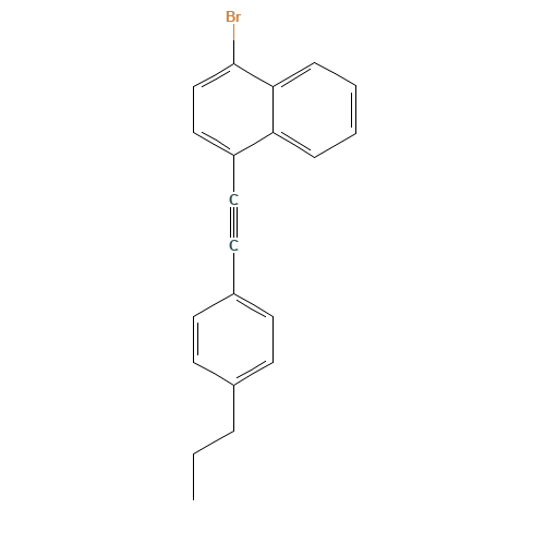 1-bromo-4-[2-(4-propylphenyl)ethynyl]naphthalene (CAS: 1296203-34-3) - Chemical Structure and Molecular Formula 