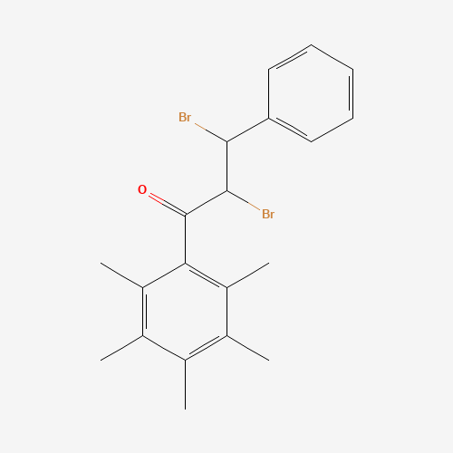 2,3-dibromo-1-(2,3,4,5,6-pentamethylphenyl)-3-phenylpropan-1-one (CAS: 646506-57-2) - Chemical Structure and Molecular Formula 