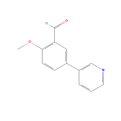 2-methoxy-5-pyridin-3-ylbenzaldehyde (CAS: 163257-23-6) - Chemical Structure and Molecular Formula 