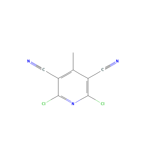2,6-dichloro-4-methylpyridine-3,5-dicarbonitrile (CAS: 18603-33-3) - Chemical Structure and Molecular Formula 