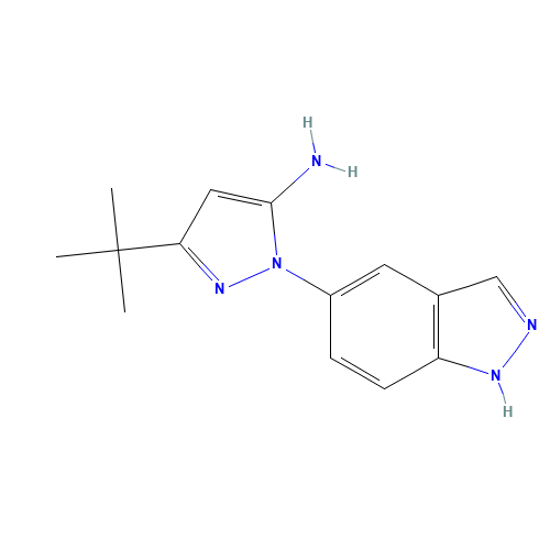 5-tert-butyl-2-(1H-indazol-5-yl)pyrazol-3-amine (CAS: 897374-22-0) - Related Chemical Product