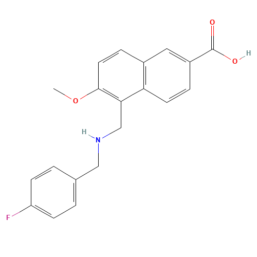 5-[[(4-fluorophenyl)methylamino]methyl]-6-methoxynaphthalene-2-carboxylic acid (CAS: 713515-72-1) - Related Chemical Product