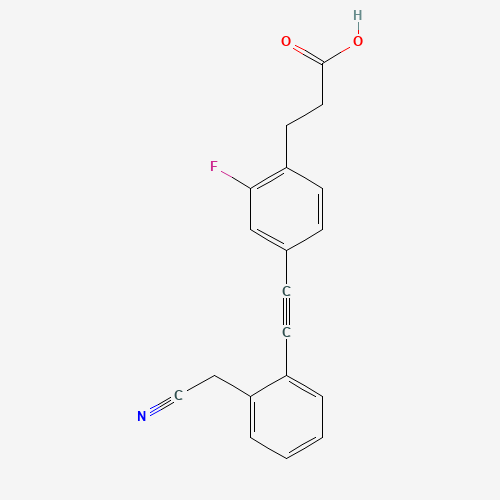 3-[4-[2-[2-(cyanomethyl)phenyl]ethynyl]-2-fluorophenyl]propanoic acid (CAS: 1402601-82-4) - Related Chemical Product